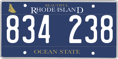 RI license plate 834238