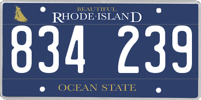 RI license plate 834239
