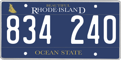 RI license plate 834240