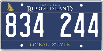 RI license plate 834244