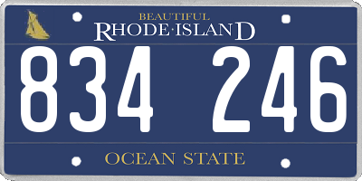 RI license plate 834246