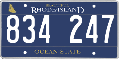 RI license plate 834247