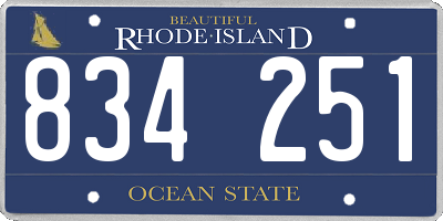 RI license plate 834251