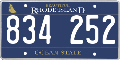 RI license plate 834252