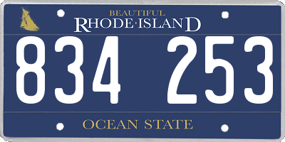 RI license plate 834253