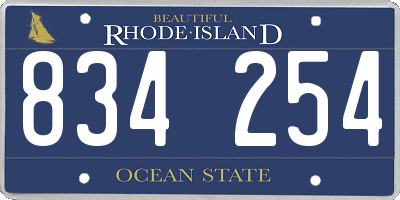 RI license plate 834254