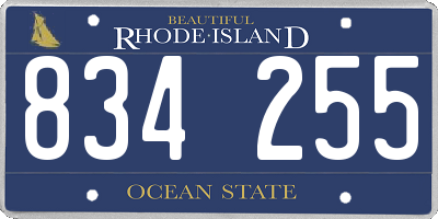 RI license plate 834255