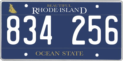 RI license plate 834256