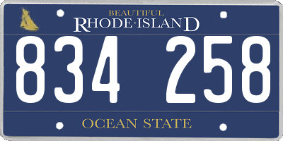 RI license plate 834258