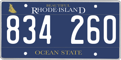 RI license plate 834260