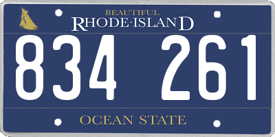 RI license plate 834261