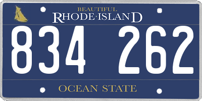 RI license plate 834262
