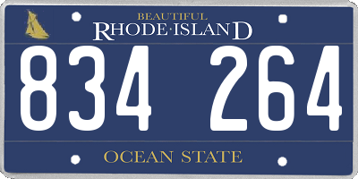 RI license plate 834264
