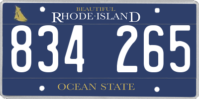 RI license plate 834265