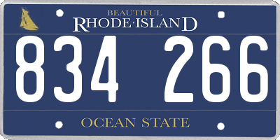 RI license plate 834266