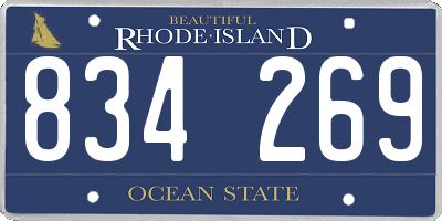 RI license plate 834269