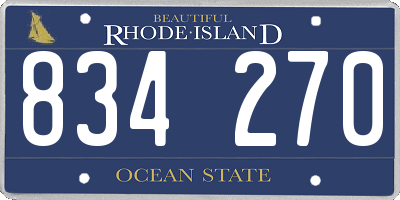 RI license plate 834270