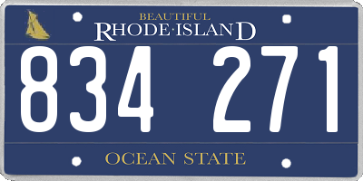 RI license plate 834271