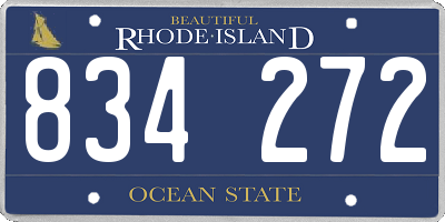 RI license plate 834272