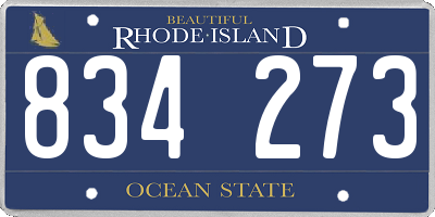 RI license plate 834273