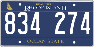 RI license plate 834274