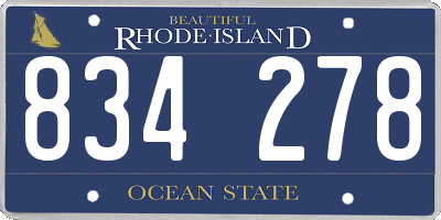 RI license plate 834278