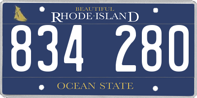 RI license plate 834280