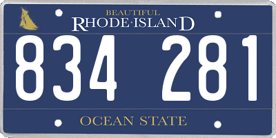 RI license plate 834281