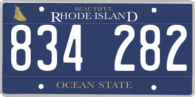 RI license plate 834282