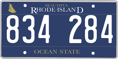 RI license plate 834284