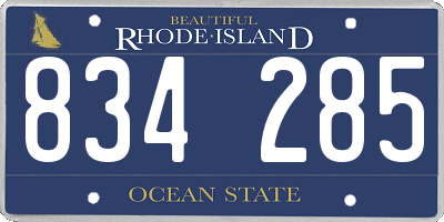 RI license plate 834285