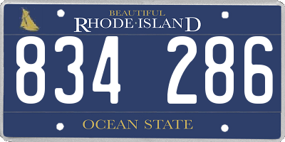 RI license plate 834286