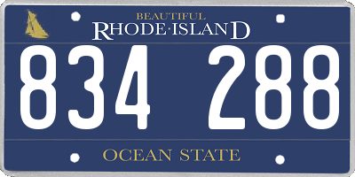 RI license plate 834288