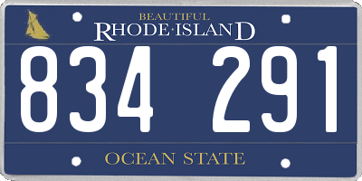 RI license plate 834291