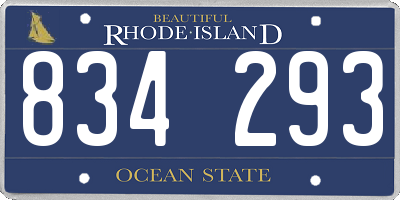 RI license plate 834293