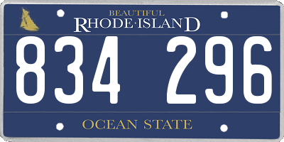 RI license plate 834296
