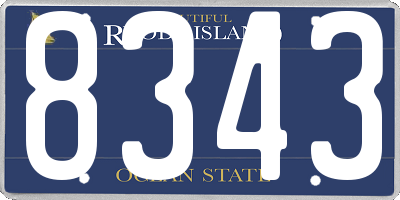 RI license plate 8343