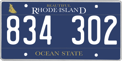 RI license plate 834302