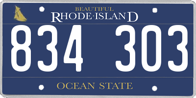 RI license plate 834303