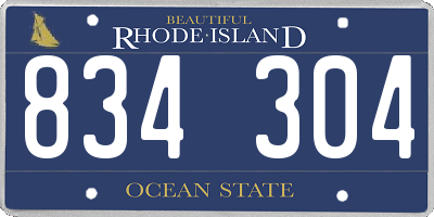 RI license plate 834304
