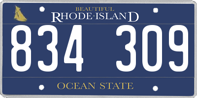 RI license plate 834309
