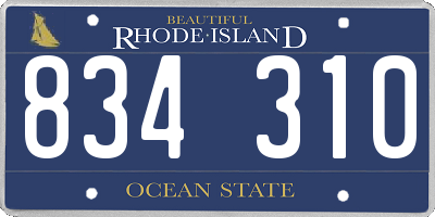 RI license plate 834310