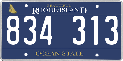 RI license plate 834313