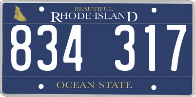 RI license plate 834317