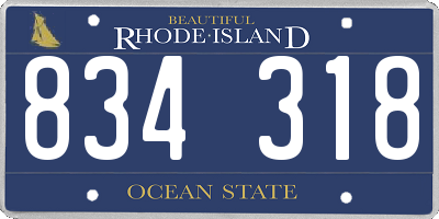 RI license plate 834318