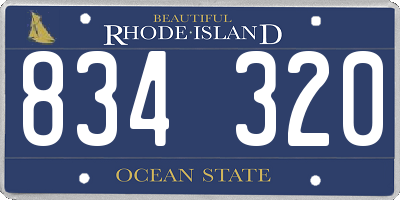 RI license plate 834320