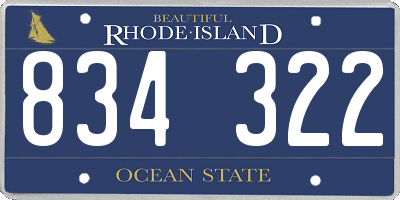 RI license plate 834322