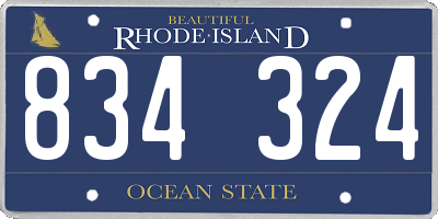 RI license plate 834324
