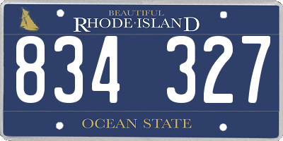 RI license plate 834327
