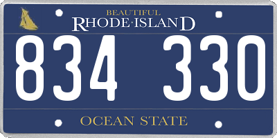 RI license plate 834330